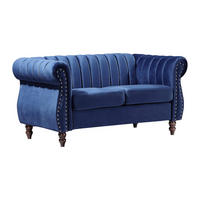 CHESTERFIELD-SOFA - 2-Sitzer - Samt - Königsblau - TRUMBO - Blau, Textil (150/77/78cm) - Vente-Unique