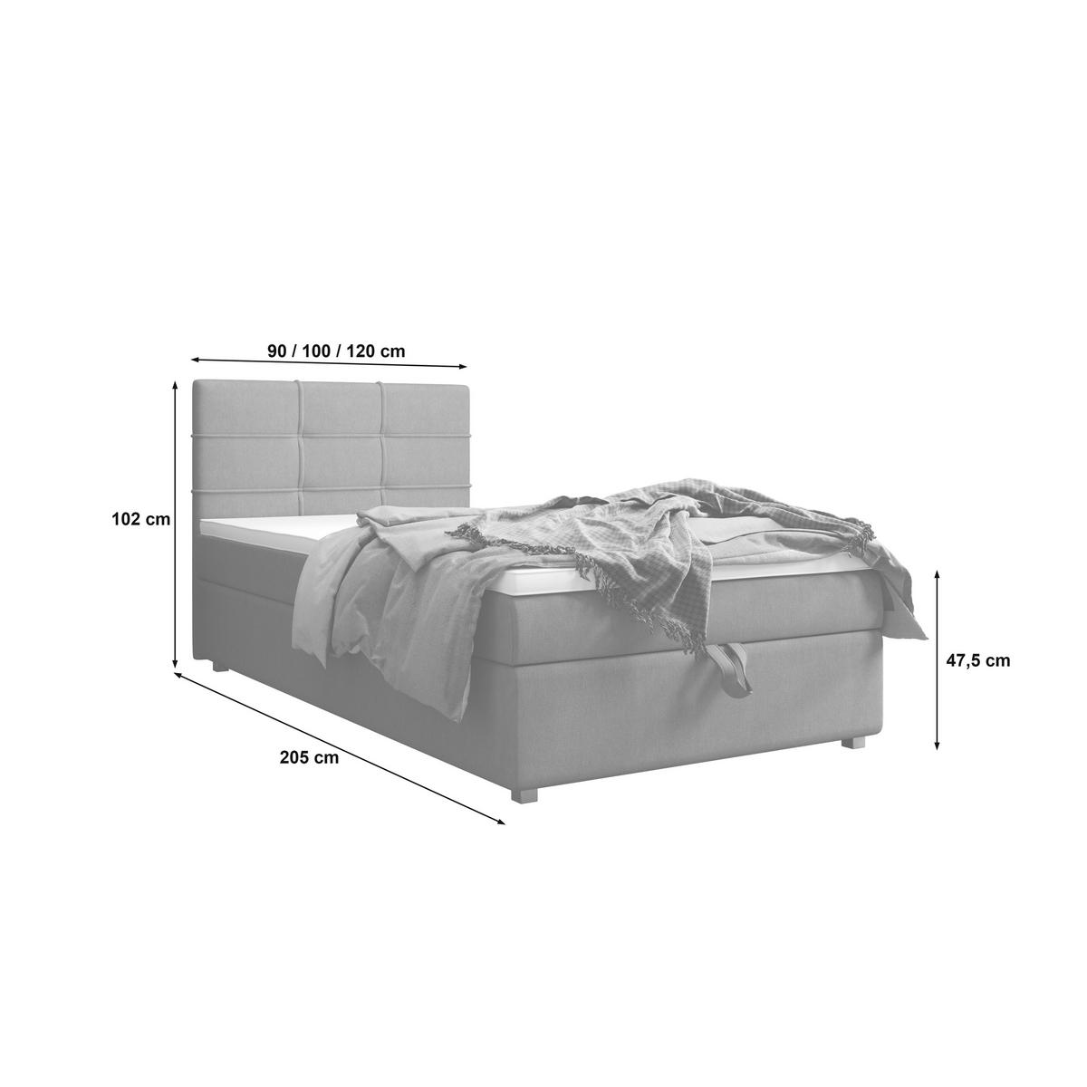 BOXBETT FADO 1 90x200, mit Matratze H3 und Topper, Cosmic 03 - Braun, Holz/Kunststoff (90/200cm) - Bedante