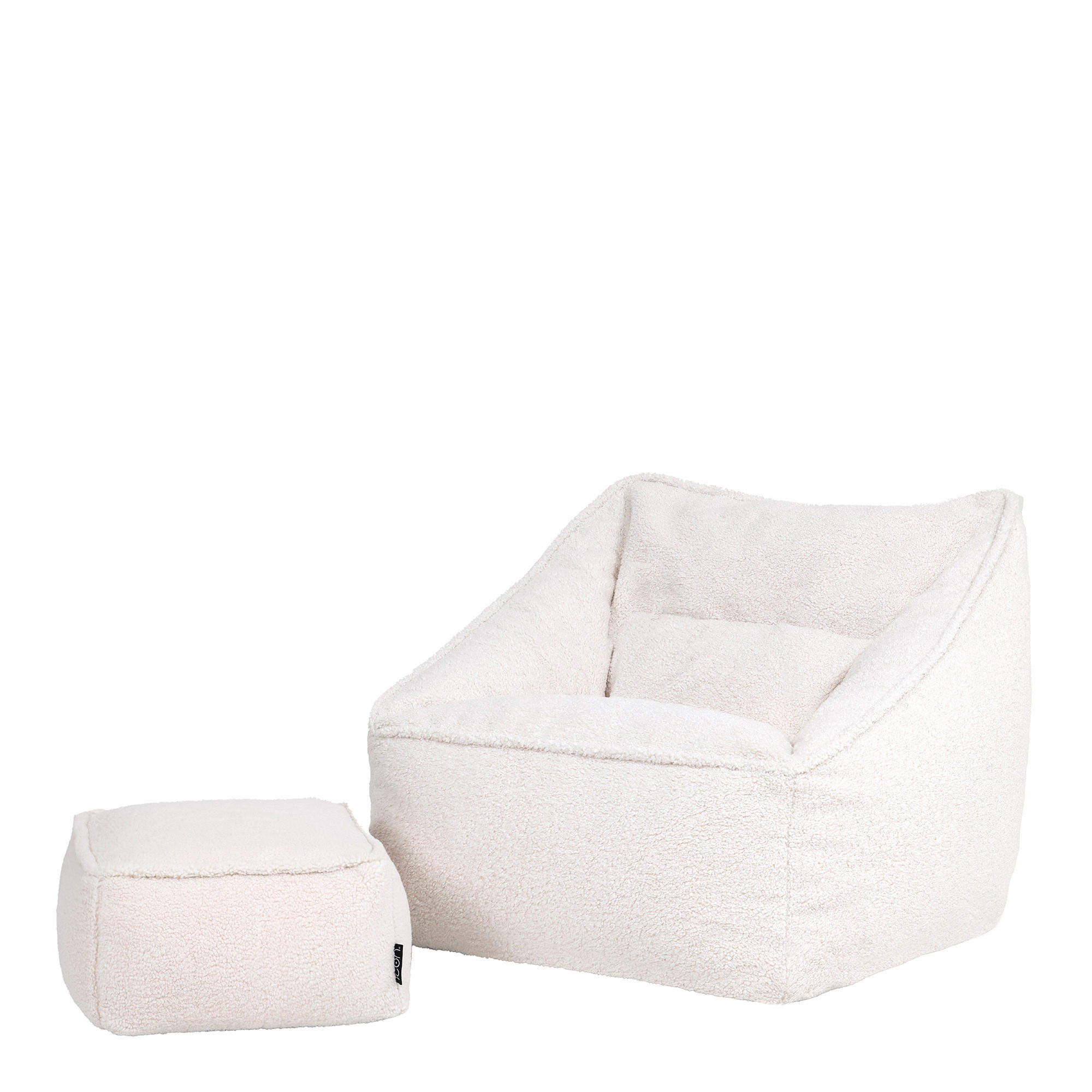 SITZSACK Sessel Borg Natalia mit Hocker - Creme, Kunststoff/Textil (100/100/88cm) - icon