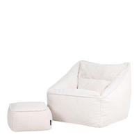 SITZSACK Sessel Borg Natalia mit Hocker - Creme, Kunststoff/Textil (100/100/88cm) - icon