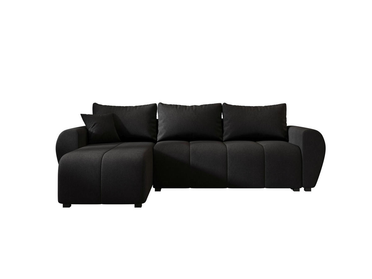 ECKSOFA MOLISA L Cosmic 100 Links mit Schlaffunktion - Schwarz, Textil (245/145cm) - Bedante