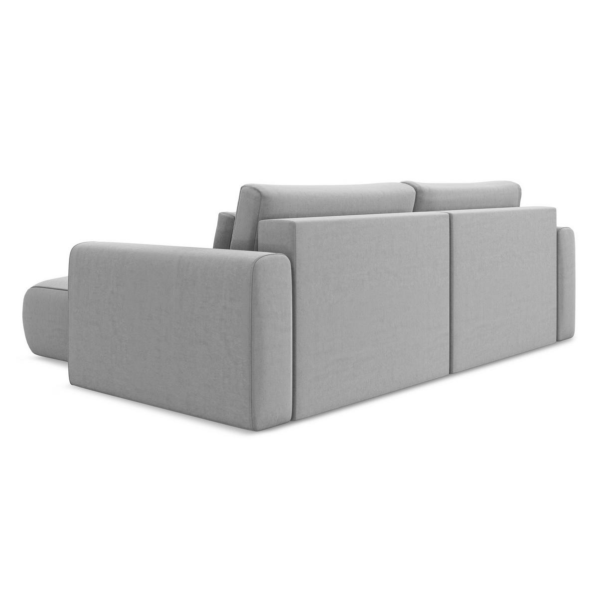 ECKSOFA mit Schlaffunktion Samt Stoff Grau - Schwarz/Grau, Kunststoff/Textil (240/149cm) - LaMiaSofa