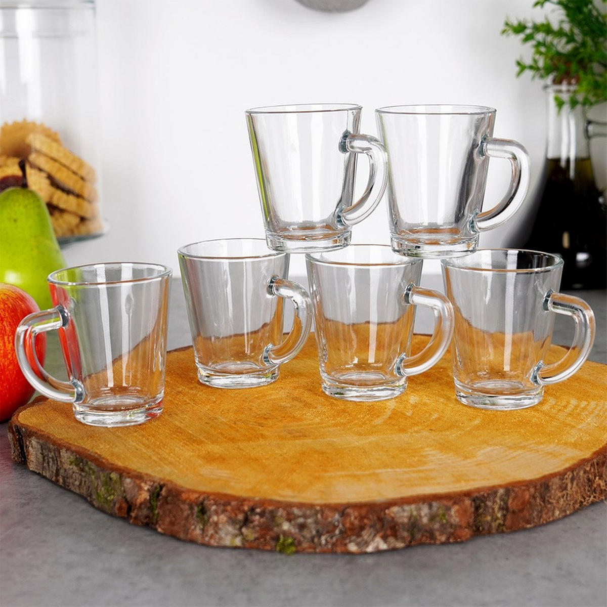 ESPRESSOGLAS-SET mit Griff 6er-Pack transparent - Klar, Glas (0.07L) - Excellent Houseware