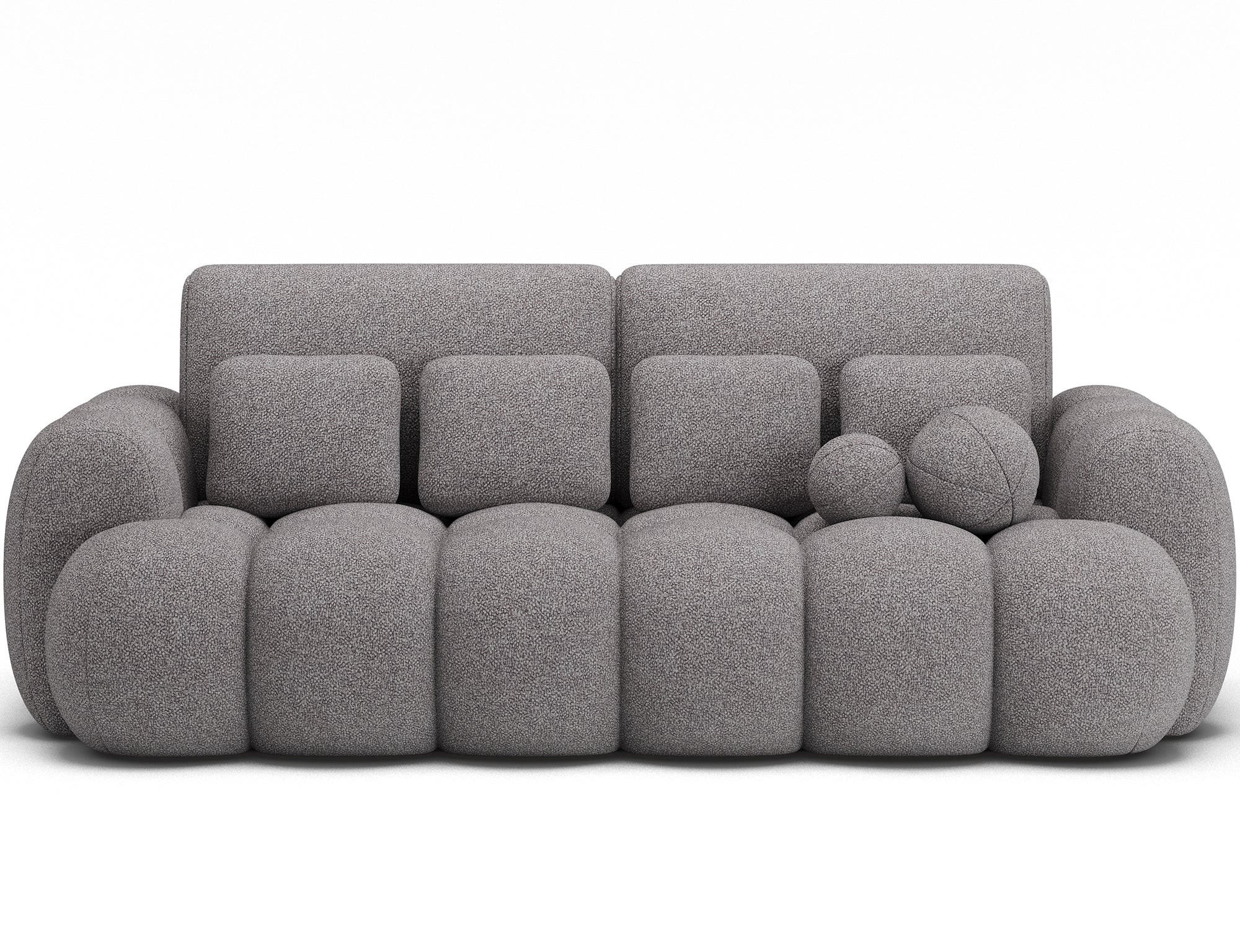 SCHLAFSOFA COTONN 256 cm – Modernes 3-Sitzer Sofa mit Schlaffunktion, Bettkasten und Dekokissen - Grau, Kunststoff (256/119/105cm) - Wohnideebilder