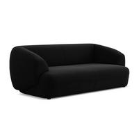 3-SITZER SOFA Samt Stoff Schwarz - Schwarz, Kunststoff/Textil (212/81/98cm) - Makamii