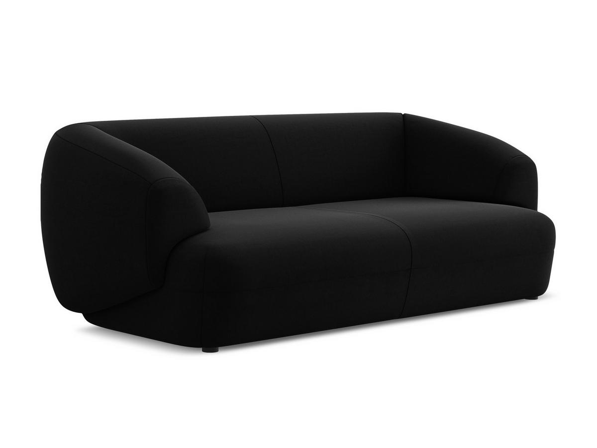 3-SITZER SOFA Samt Stoff Schwarz - Schwarz, Kunststoff/Textil (212/81/98cm) - Makamii