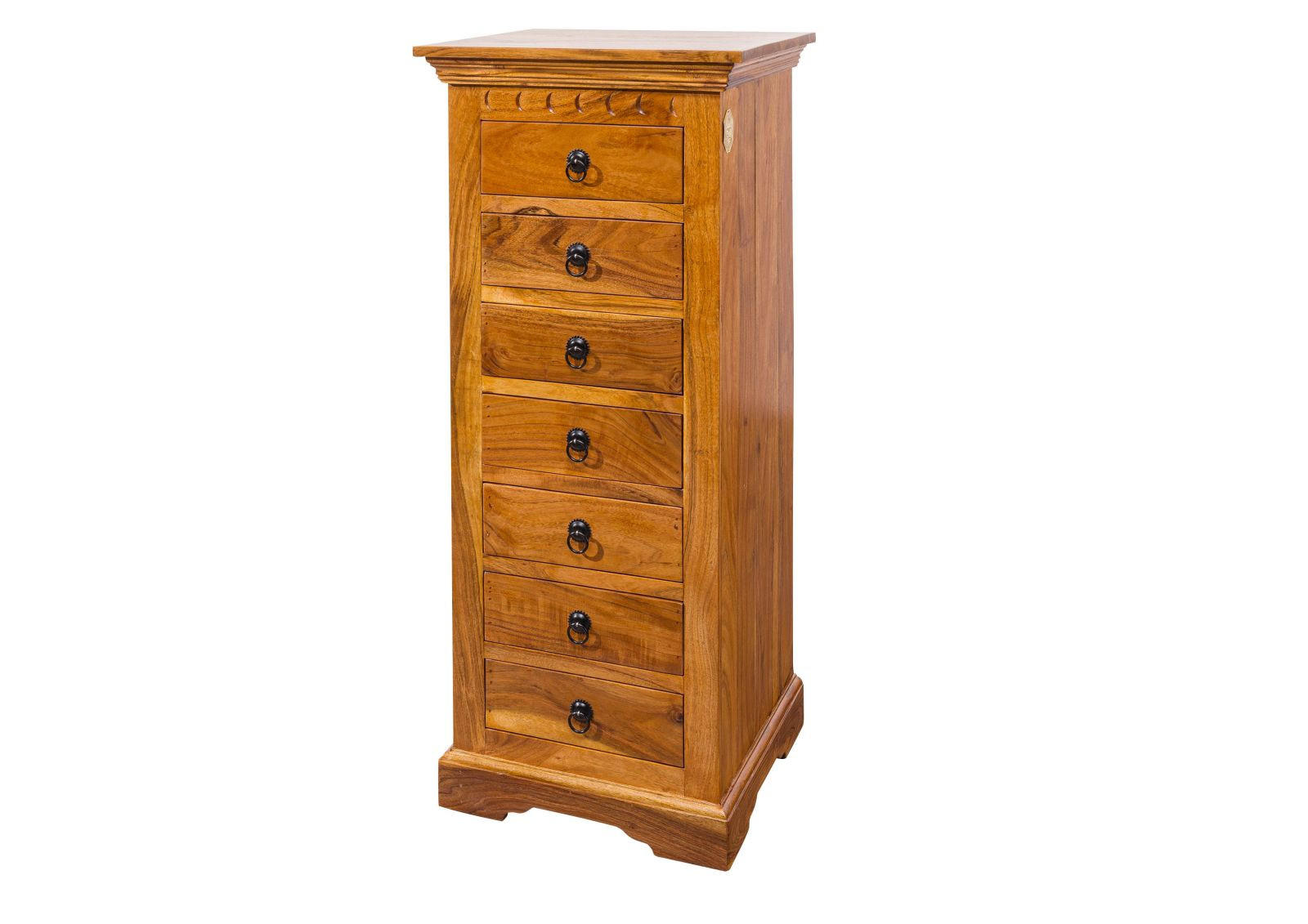 KOMMODE Akazie 47x43x112 honig lackiert OXFORD #0523 - Braun, Holz (47/112/43cm) - Massivmoebel24