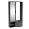 GARDEROBENSCHRANK Milanoir Graphit 100/189,4/33 cm - Modern mit Spiegel - Grau, Holzwerkstoff/Kunststoff (100/189.4/33cm) - AX Living