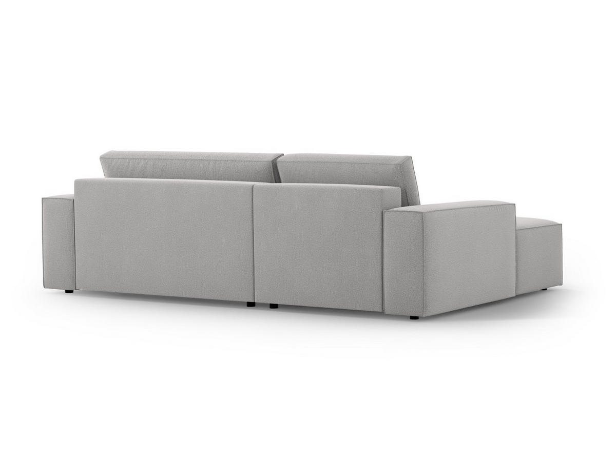 AUSKLAPPBARES-ECKSOFA links mit Container Jodie aus strukturiertem Stoff hellgrau 3 Sitzplätze - Hellgrau, Textil (246/151cm) - Micadoni