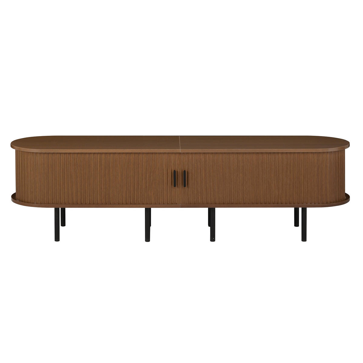TV SKŘÍŇ v ořechové barvě TV skříňka s posuvnými dvířky a organizérem kabelů, B170/T40/H46cm - hnědá, kov/kompozitní dřevo (170/46/40cm) - STILVORA