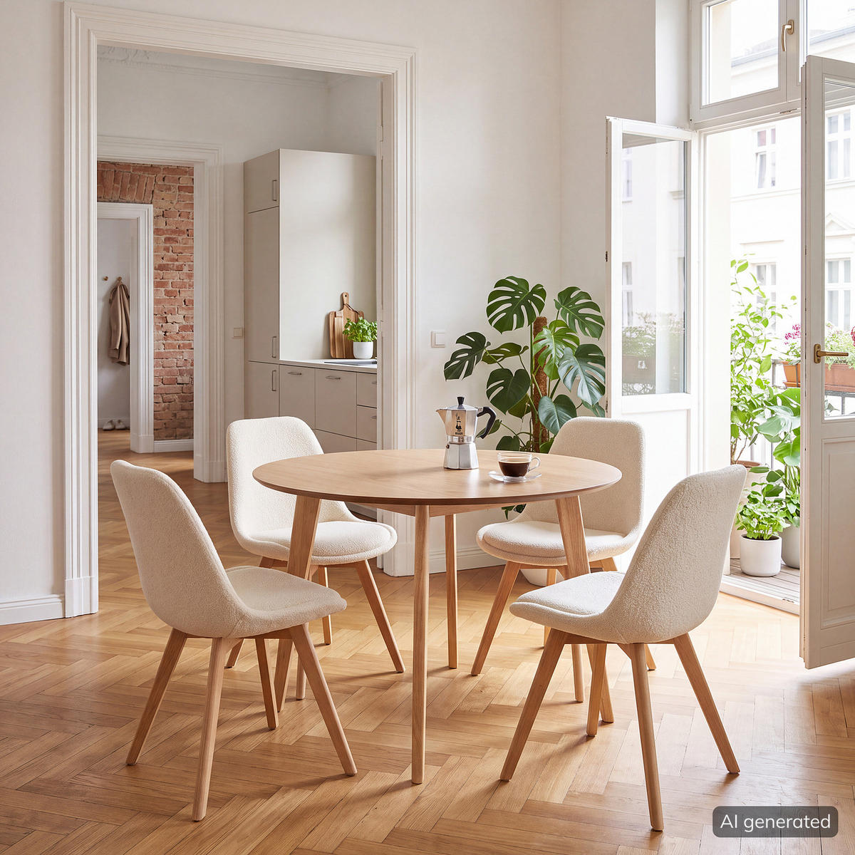 ESSTISCH - rund - Eichefarben, Holz/Holzwerkstoff (105/105/76cm) - home24