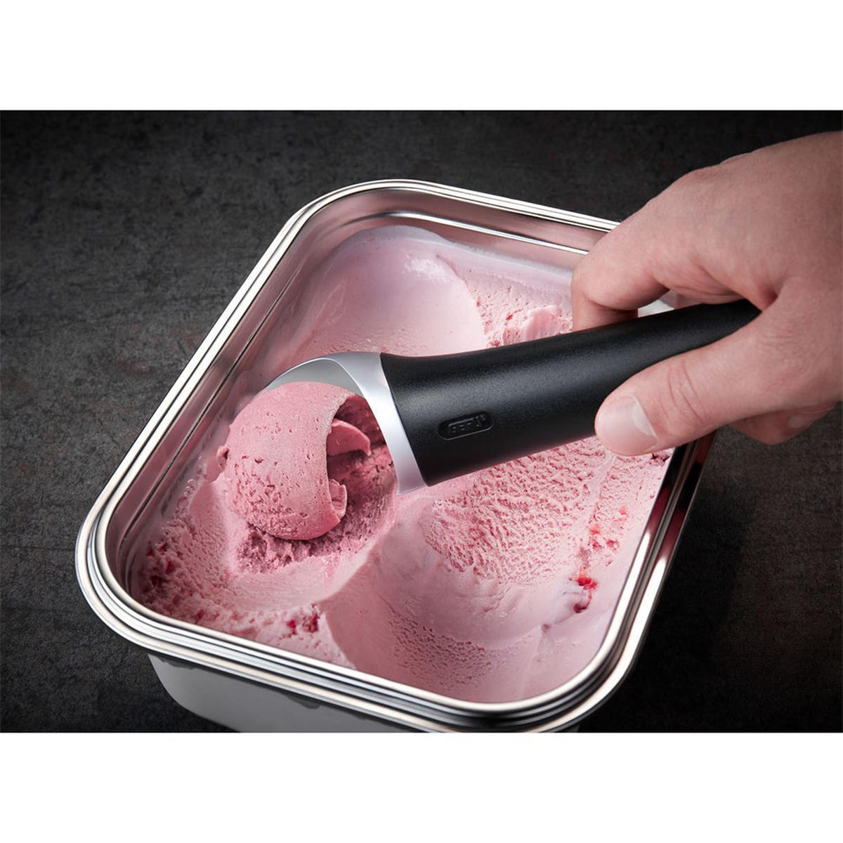EISCREMELÖFFEL Schwarz 19/4.8/5 cm G12497 - Schwarz, Kunststoff - Gefu