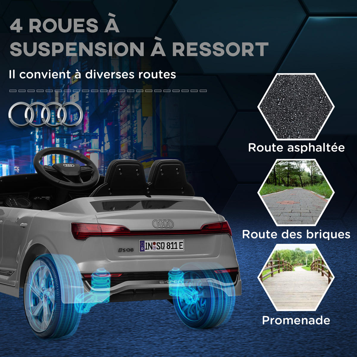 ELEKTRO-KINDERAUTO DE-13158 2,4G Fernbedienung Grau - Grau, Kunststoff (98/49.5/43cm) - ComfortXL