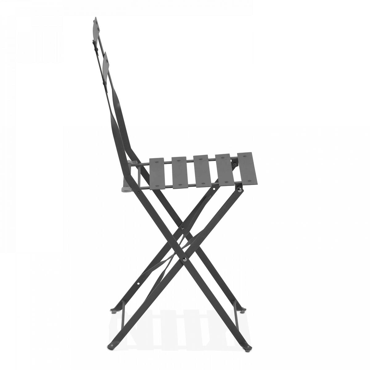 GARTENSTUHL, klappbar 2-tlg., Grau - Grau, Metall (46/82/42cm) - Oviala