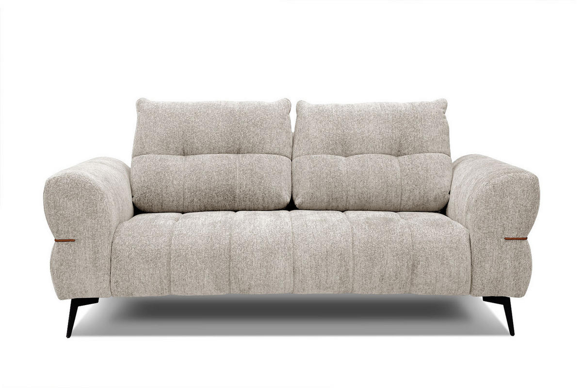 SOFA SALVINI 2,5-Sitzer, ecru - Ecru/Schwarz, Holzwerkstoff/Textil (176/88/99cm) - Courtois Laville