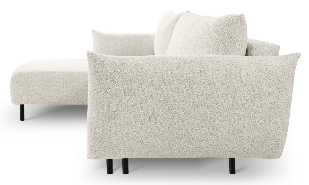 ECKSOFA Creme DELI Mit Schlaffunktion Auf Füßen Links - Beige, Textil (257/171cm) - Sepro Meble