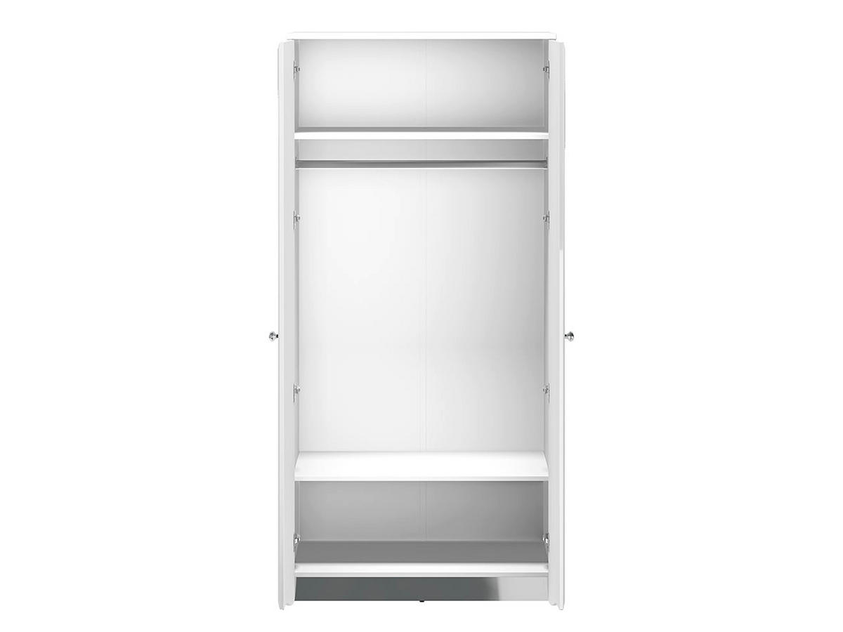 KLEIDERSCHRANK – 90 cm – Glamour – Weiß Hochglanz - Weiß Hochglanz, Holzwerkstoff (90/190/51cm) - hi-markt