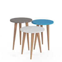 BEISTELLTISCH Tale 3-teilig Tisch Mehrfarbig - Multicolor, Holzwerkstoff (40/40/56cm) - Decorotika