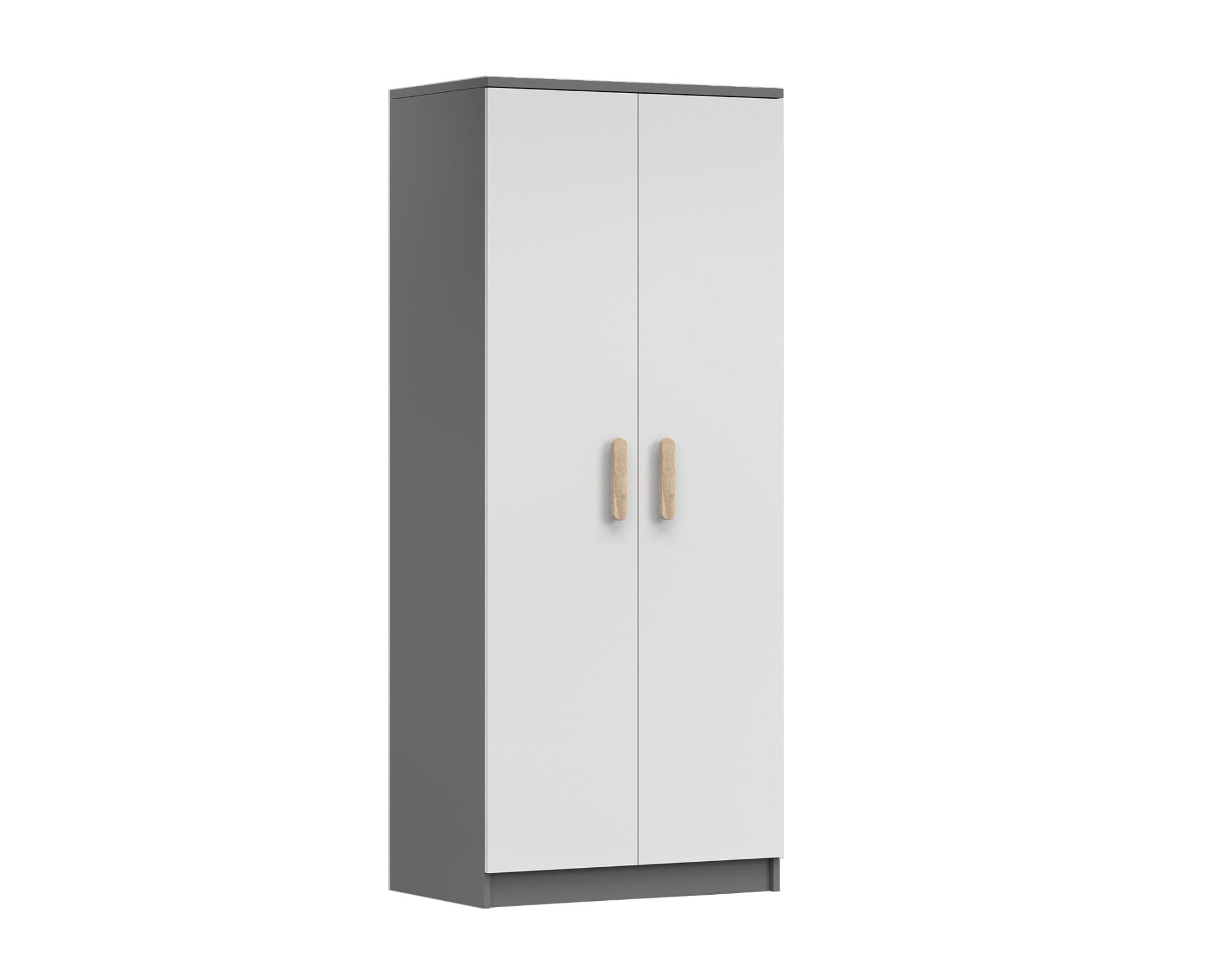 Deine Möbel 24 Kinderkleiderschrank Weiß, Grau, Sonoma Eiche 80x192x50 cm