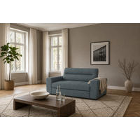 2-SITZER Carlisle Flachgewebe Grau 183/97/93 cm - Blaugrau, Kunststoff/Textil (183/93/97cm) - foamnova