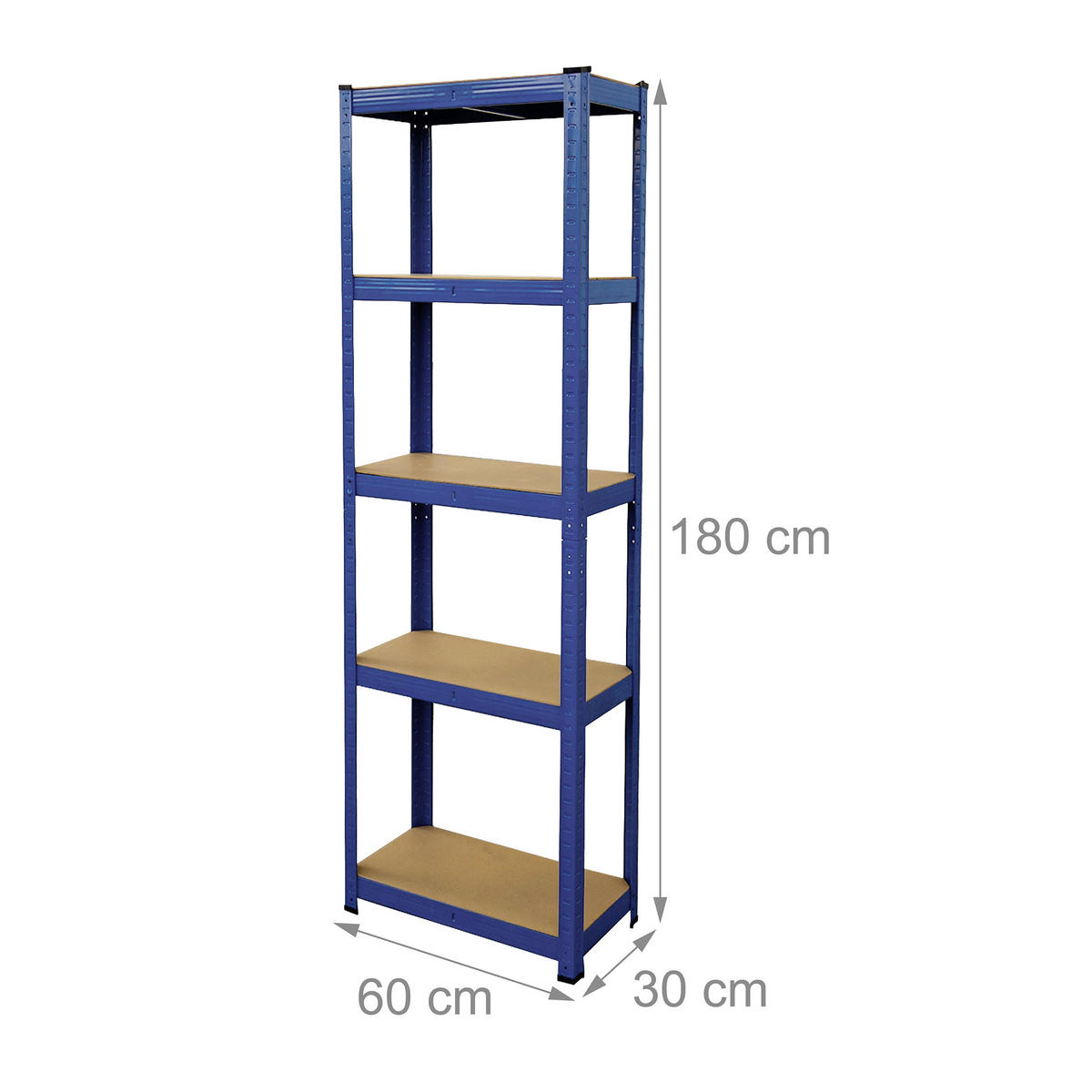 SCHWERLASTREGAL - Multicolor, Holzwerkstoff/Kunststoff (60/180/30cm) - Relaxdays