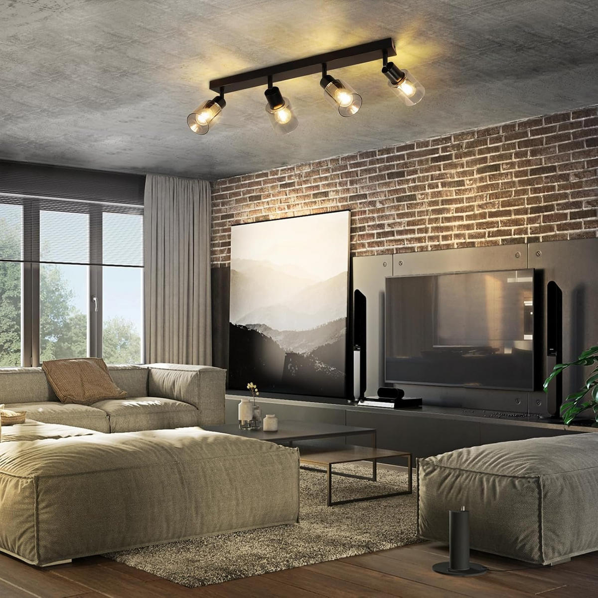 DECKENSTRAHLER Sternlicht 19/15/56 cm - Schwarz, Metall (56/19/15cm) - ZMH