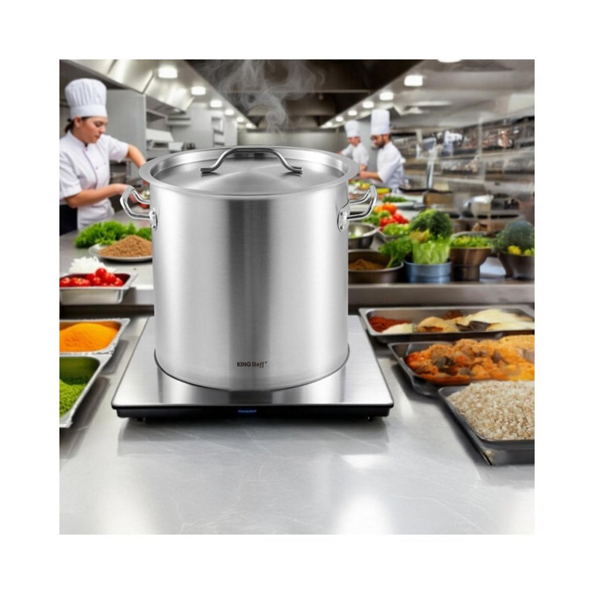 TOPF Silber 42/32/32 cm KH1963 - Silberfarben, Metall (32cm) - Kinghoff 
