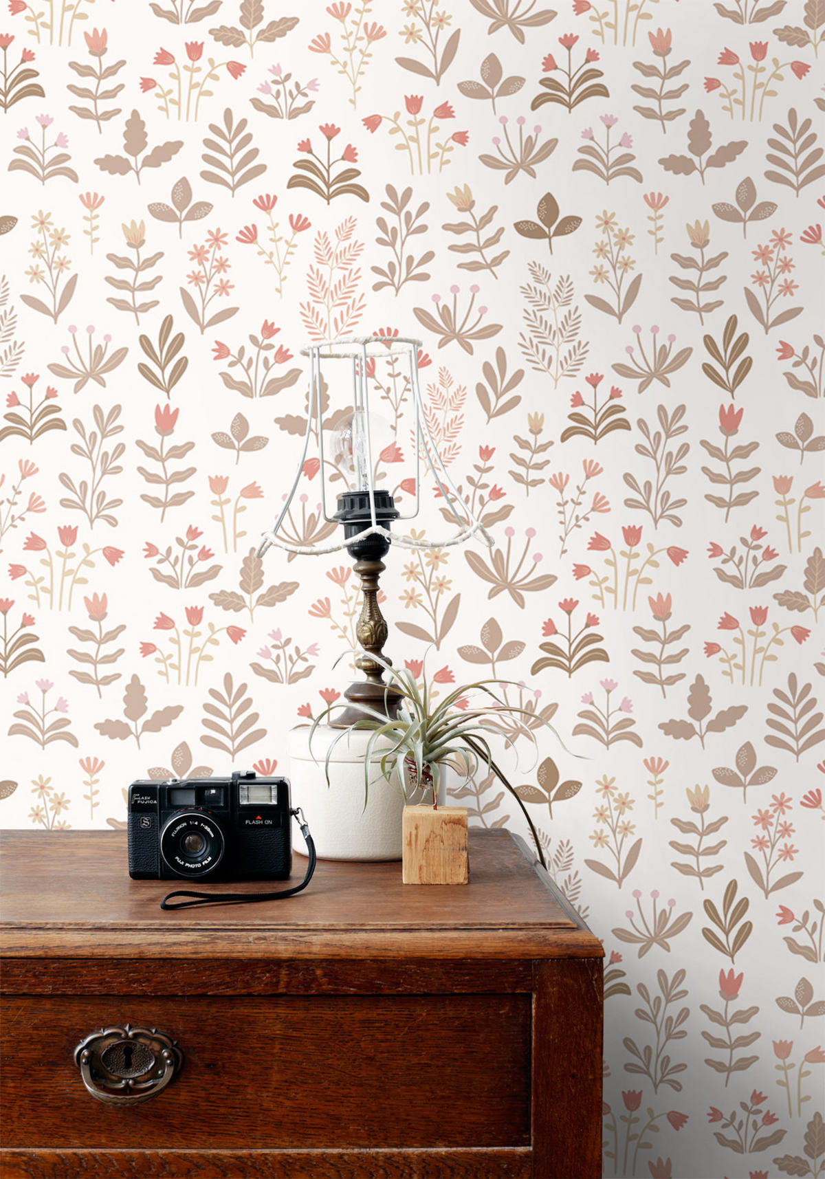 TAPETE Feldblumen 50 x 900 cm - Braun, Papier (50/900cm) - ESTAhome