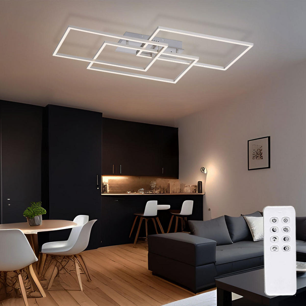 LED DECKENLEUCHTE IVEN Silber Metall - Silberfarben, Metall (82/50/7.8cm)