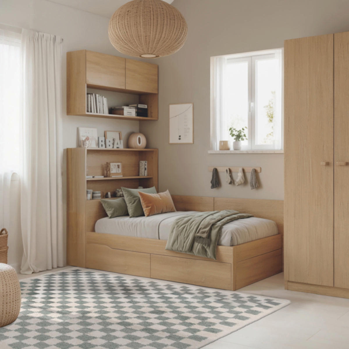 TEPPICH kariert langflorig weich voluminös grün - Grün, Textil (120/170cm) - AFK Living