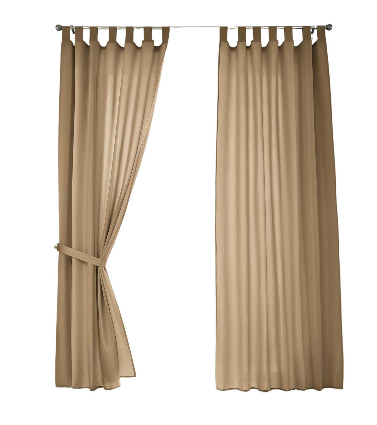 VORHANG 2ER SET POTSDAM HxB 245x140 cm Sand - Sandfarben, Textil (140/245cm) - Gardinenbox