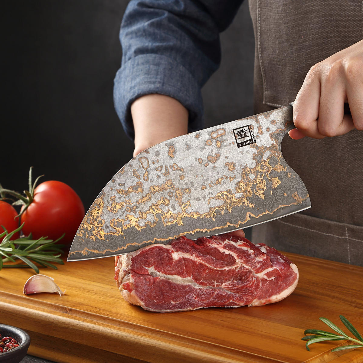 CHAI DAO 20 cm - Ahornfarben, Holz/Metall (35cm)