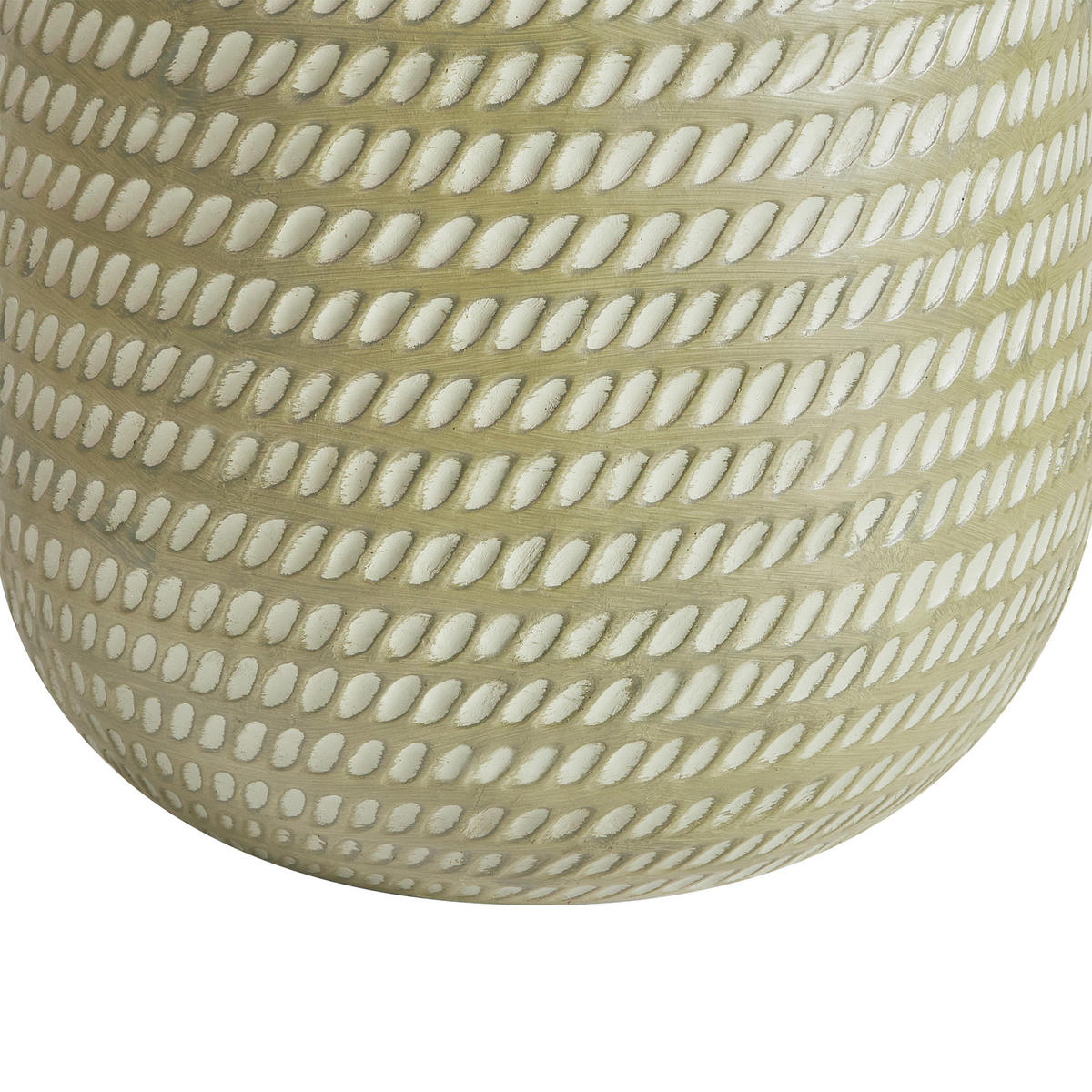 BLUMENTOPF olivgrün rund 27/27/32 cm Livadia - Grün, Naturmaterialien (32cm) - Beliani