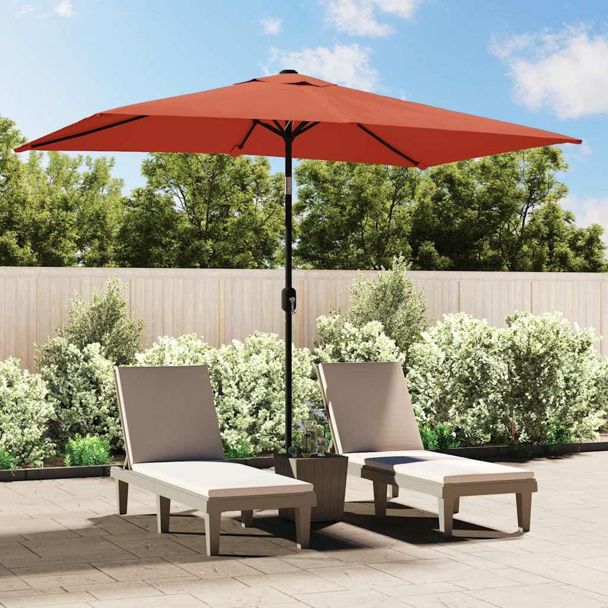 SONNENSCHIRM Mit Metall-Mast 300/200 Cm Terrakotta - Braun, Textil (300/200cm) - vidaXL