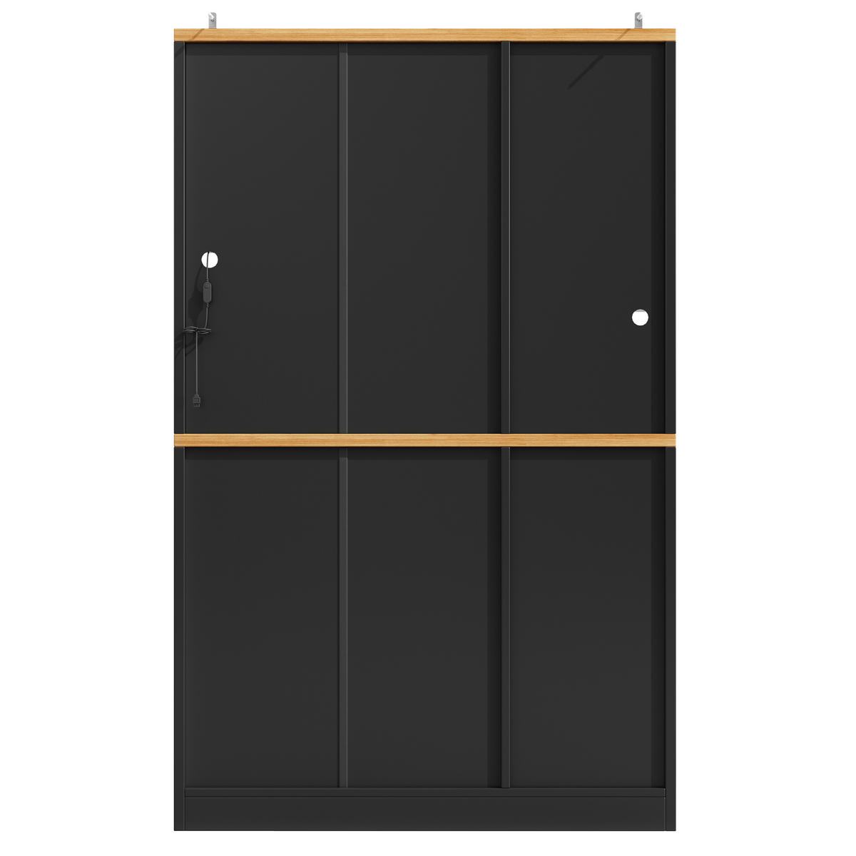 KÜCHENSCHRANK LED 104x40x180Cm Vitrine Weiß Schwarz - Schwarz, Metall (104/180/40cm) - FLIEKS