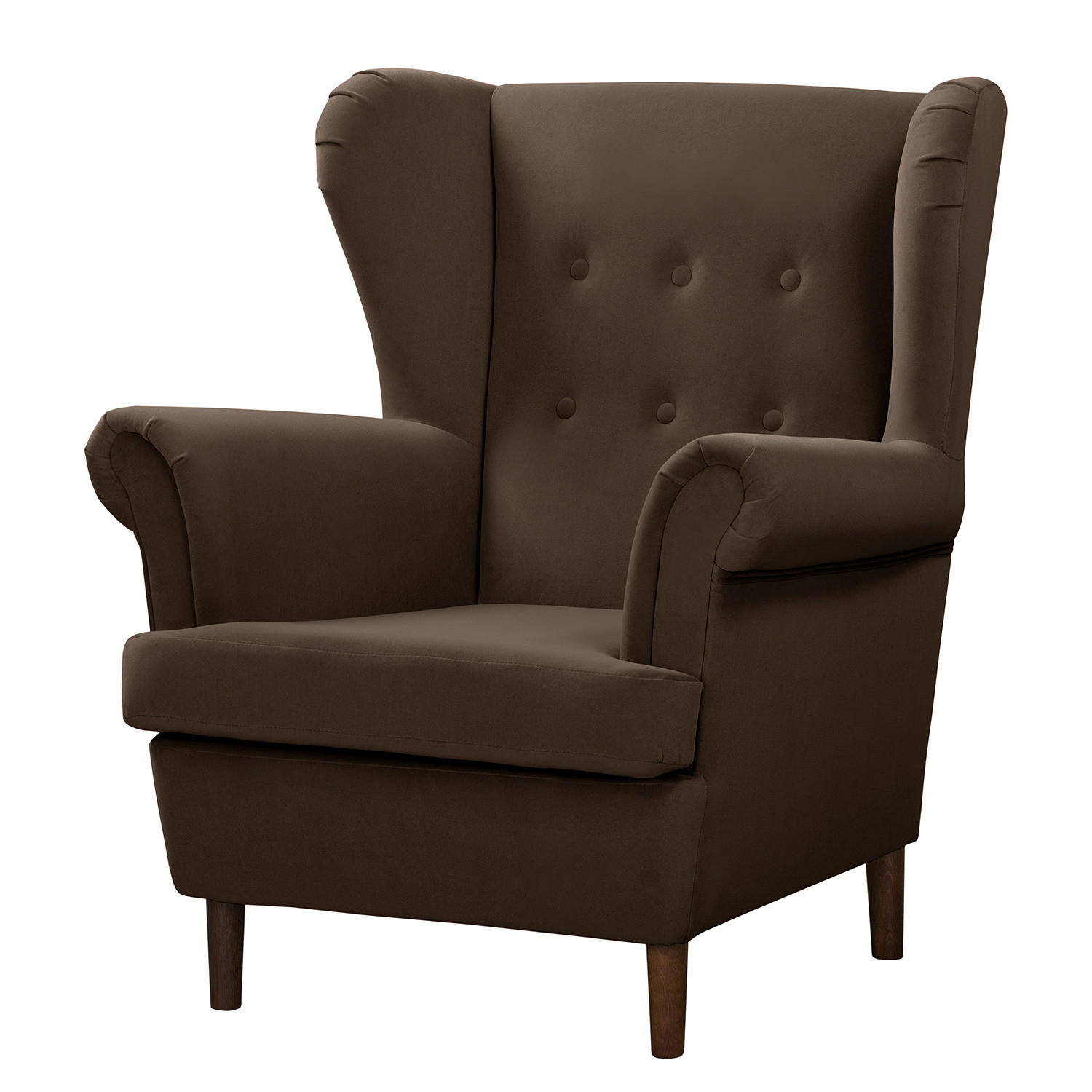 OHRENSESSEL - Dunkelbraun, Textil (85/101/89cm) - home24