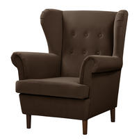 OHRENSESSEL - Dunkelbraun, Textil (85/101/89cm) - home24