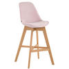 BARHOCKER Canada, Gestell natura, Samt Pink - Rosa/Naturfarben, Holz/Textil (48/100/56cm) - TPFLiving