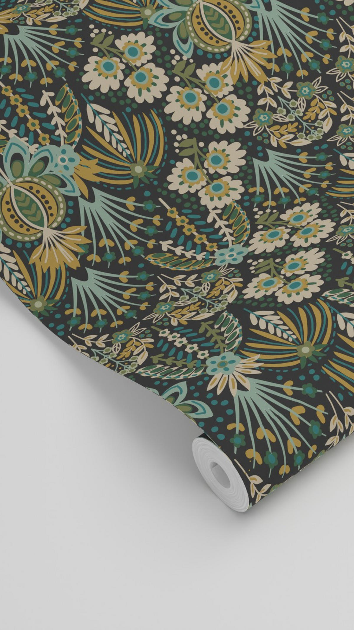 TAPETE Blumenmuster im Jugendstil 50 x 900 cm - Grün, Papier (50/900cm) - ESTAhome