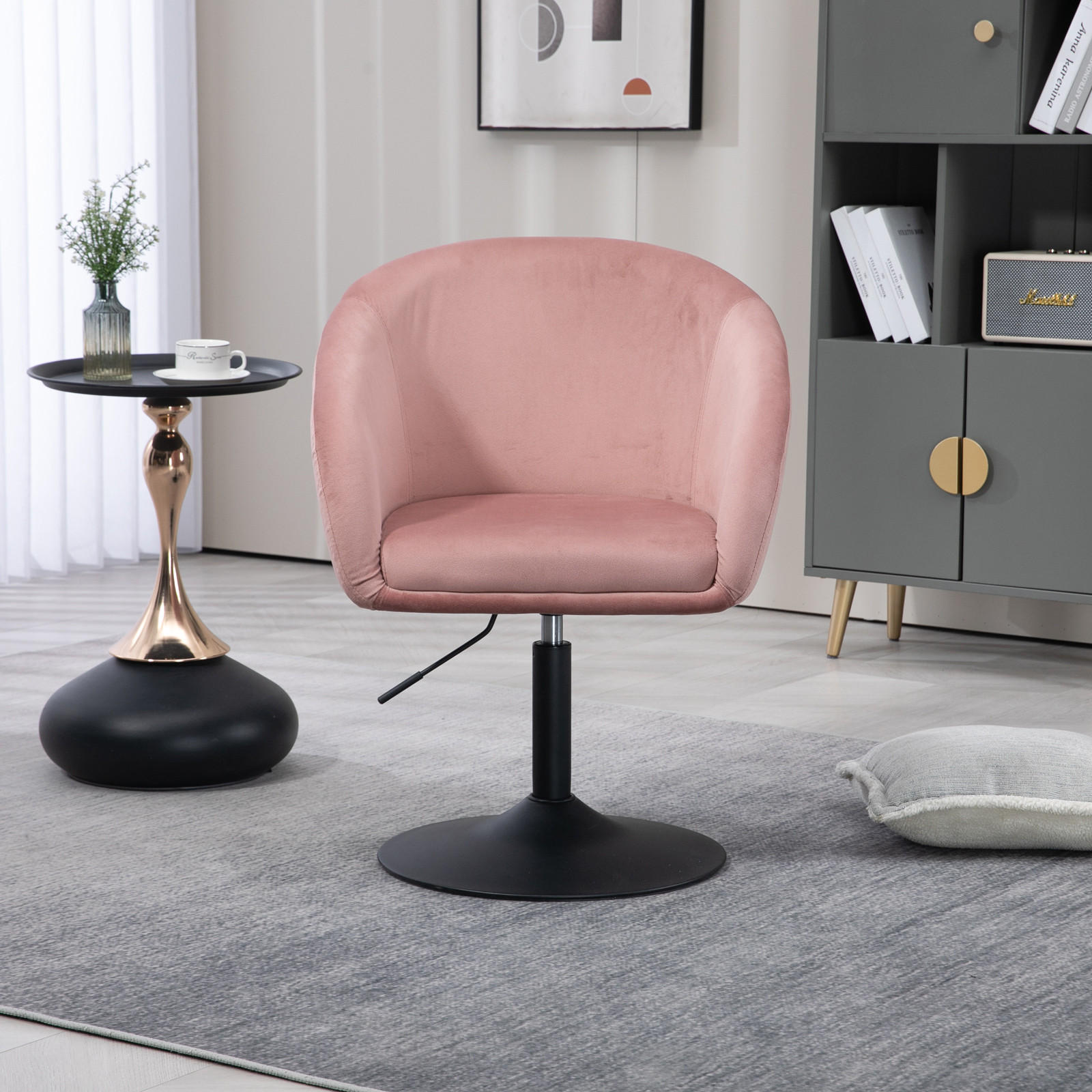 LOUNGESESSEL JAMAIKA mit Armlehnen Samt - Altrosa, Textil (59/95/59cm) - SVITA