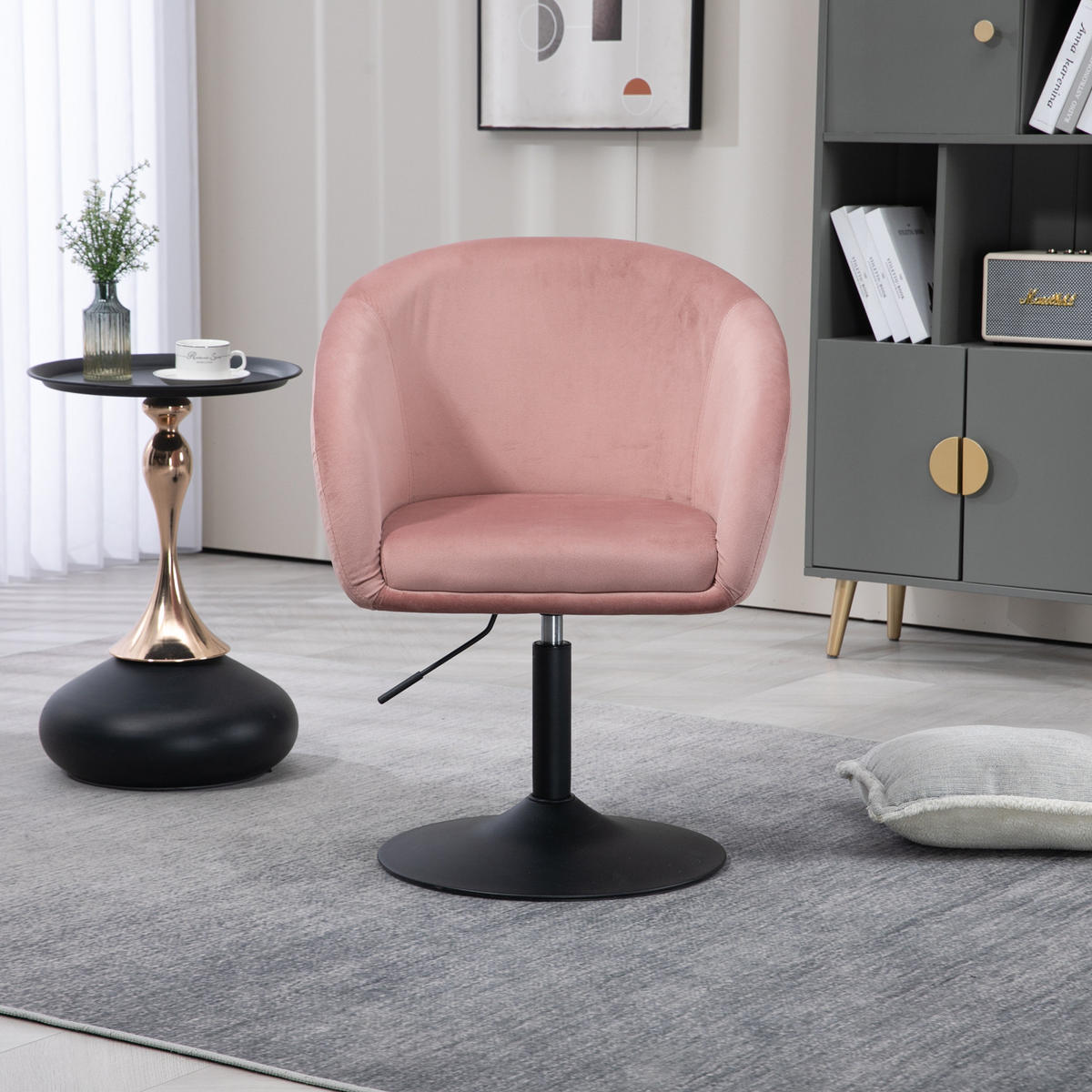 LOUNGESESSEL JAMAIKA mit Armlehnen Samt - Altrosa, Textil (59/95/59cm) - SVITA