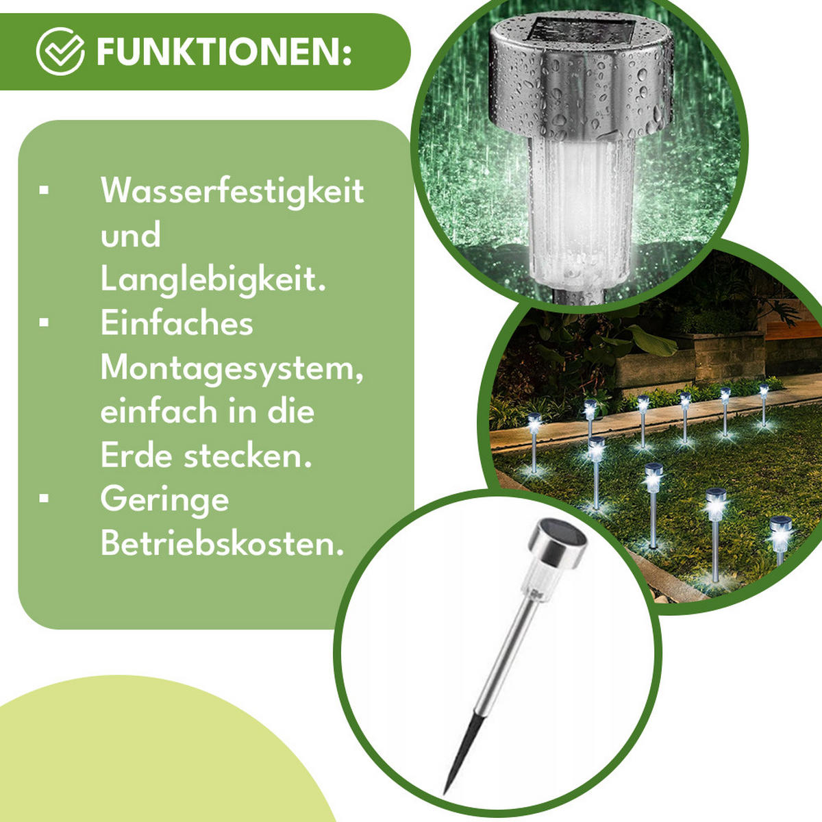 SOLARLEUCHTE 6-er Set Solarlampen - Silberfarben, Metall (4.5/4.5/31.5cm) - KRUMAD