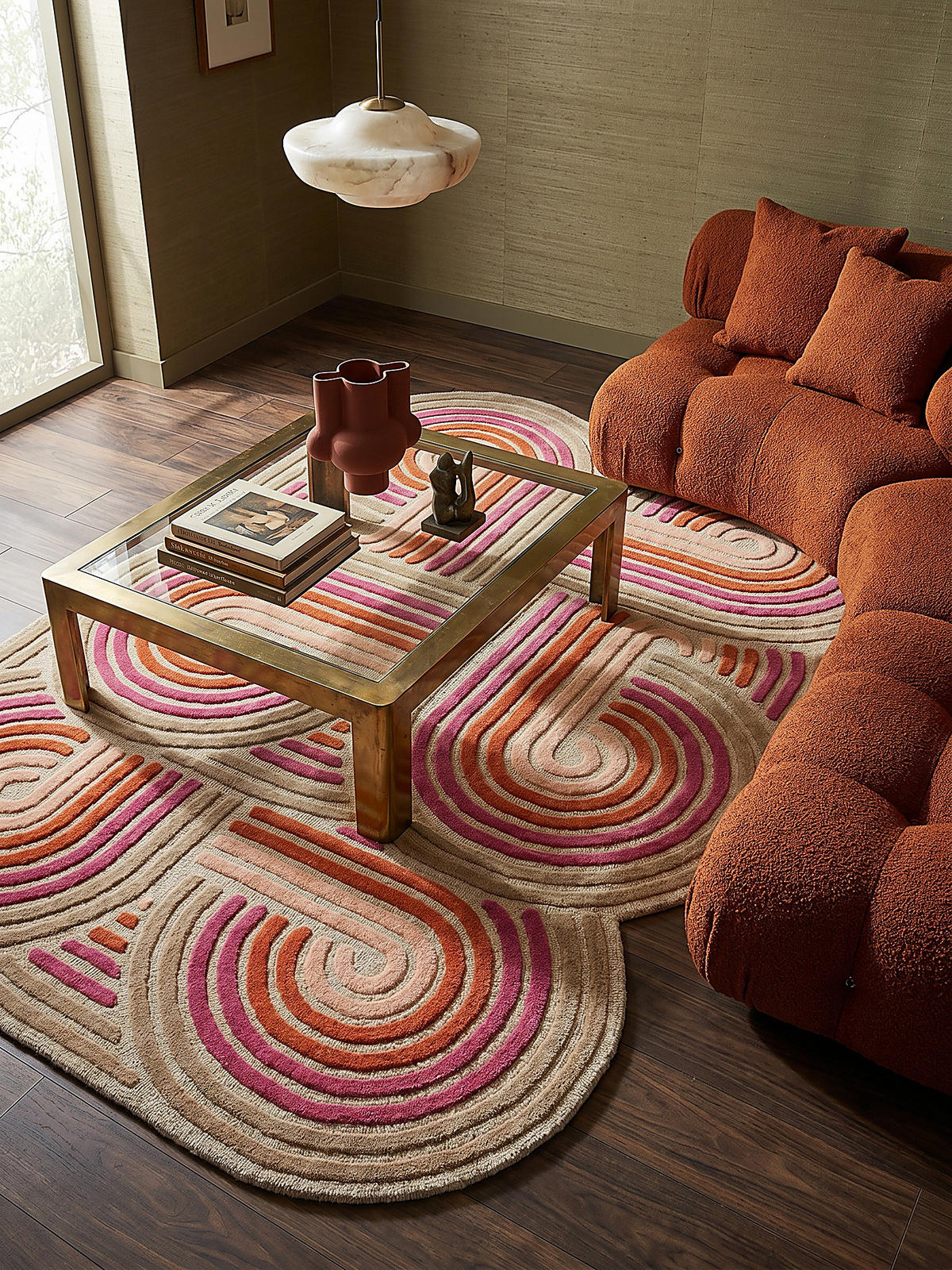 TEPPICH aus Wolle SOAR in Rosa, abstrakt, 140 x 200 cm - Rosa, Textil (140/200cm) - KADIMA DESIGN