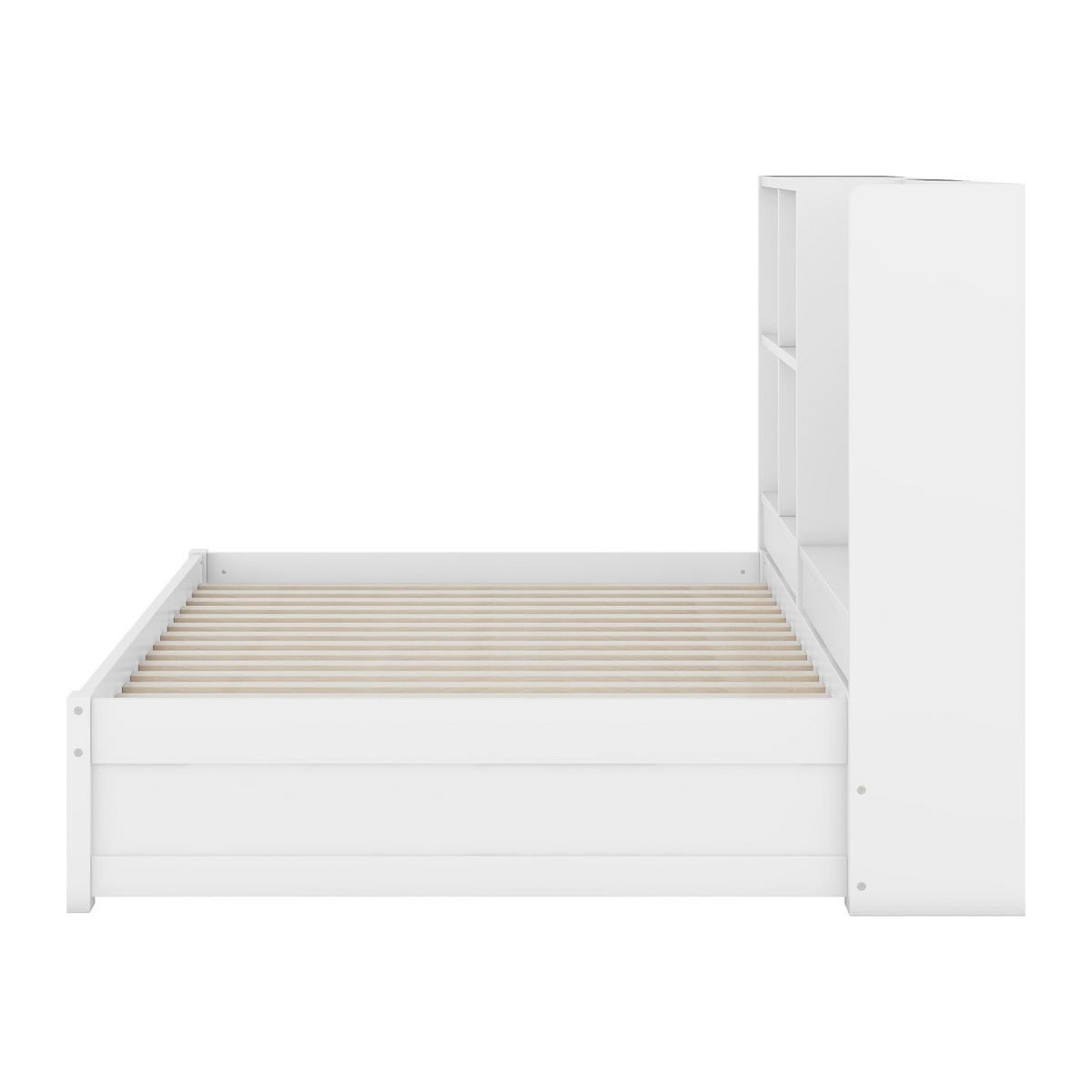 SCHLAFSOFA 90x200cm Weiß mit Ausziehbett USB Zeichenbrett - Weiß, Holz (90/200cm) - FLIEKS