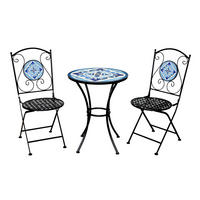BISTRO-SET PARIS Mosaik Blau - Blau, Metall - SVITA