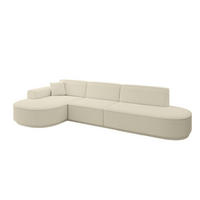 ECKSOFA Ottomane Links MARI-L2-v3 - 328x171x83 cm Beige Bouclé - Beige/Schwarz, Holzwerkstoff/Kunststoff (328/171cm) - ALTDECOR