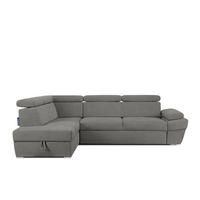 SCHLAFECKSOFA RATLO links 4/5-Sitzer mit Bettkasten, grau - Silberfarben/Grau, Textil (270/190cm) - KONSIMO®