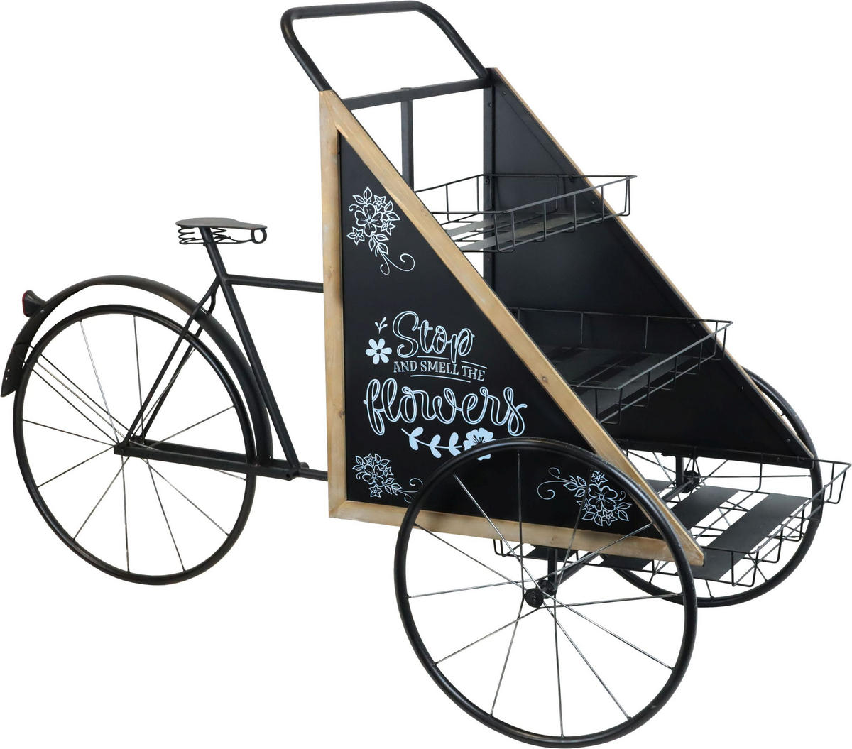 FLOWERBIKE Amsterdam schwarz - Schwarz, Metall (175/114/80cm) - FURNARO