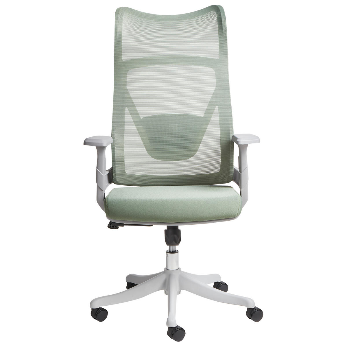 BÜROSTUHL Grün Bard - Hellgrau/Grün, Textil (50/113/66cm) - Beliani
