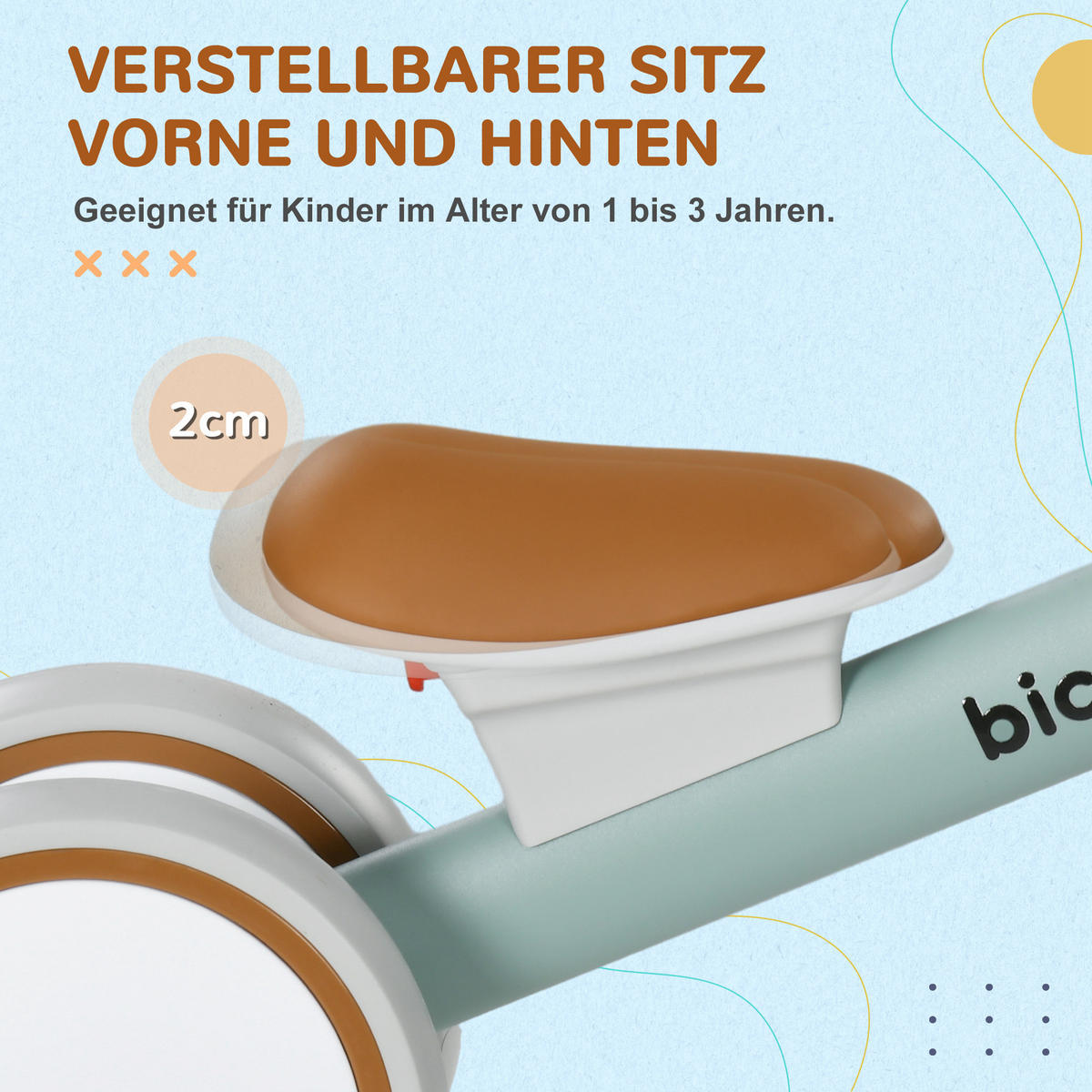 DREIRAD DE-10764 verstellbarer Sitz mit Flüsterreifen Weiß - Weiß, Metall (56/27/39cm) - ComfortXL